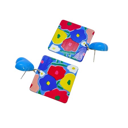 earrings stud plexiglass blue heart2